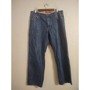 Nautica Jeans Men 36x30 RELAXED STRAIGHT Blue Denim Dark Wash Pants Read